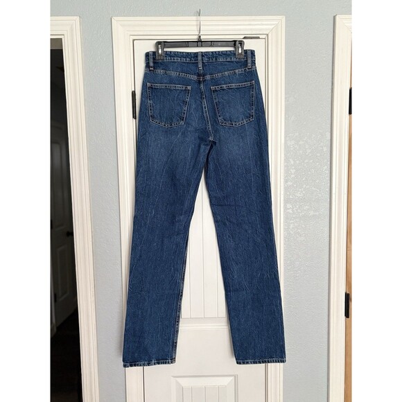 Zara Jeans Womens Size 6 Straight Leg Button Fly Dark Wash Casual Pants 90s - Picture 3 of 3